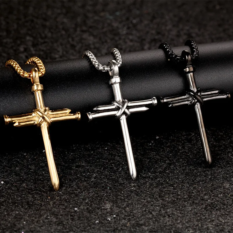 Iron Nail Cross Pendant Necklace - Image 2