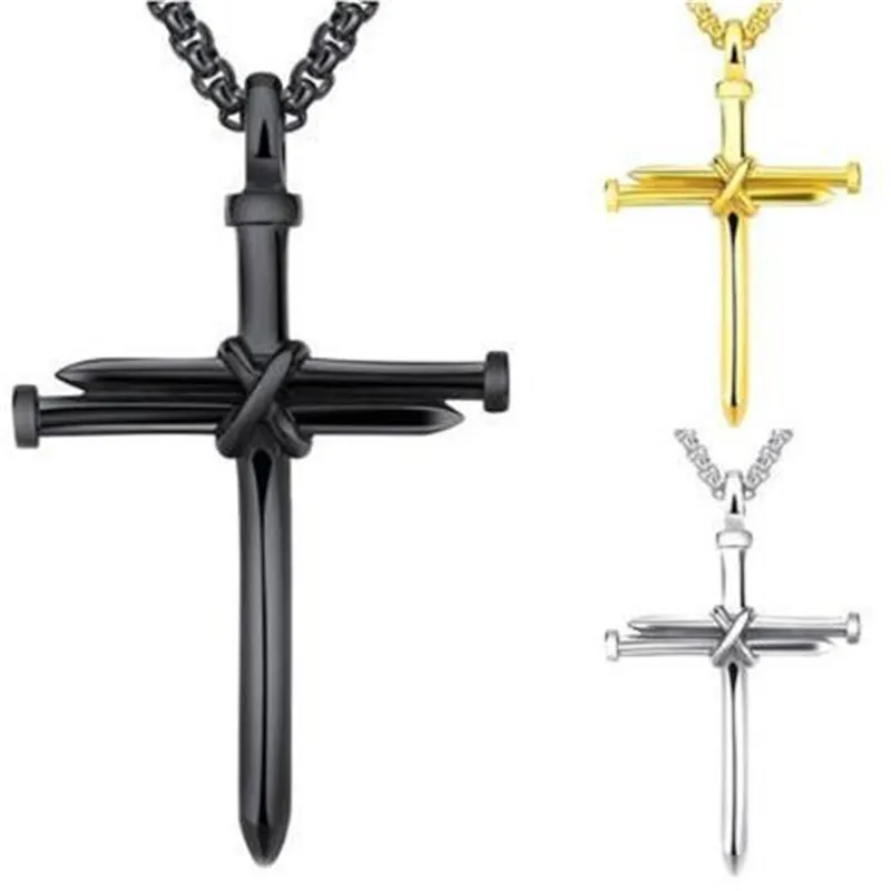 Iron Nail Cross Pendant Necklace - Image 4